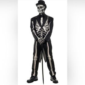 Like NEW Bone Chillin Skeleton Tuxedo 7 piece Costume set Unisex Adult Unisex